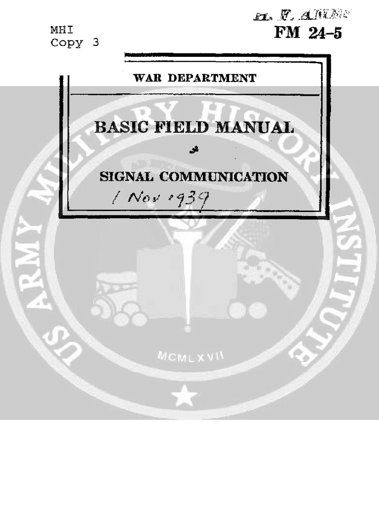 FM24!5!1939 Basic Field Communication | PDF | Telegraphy | Communication