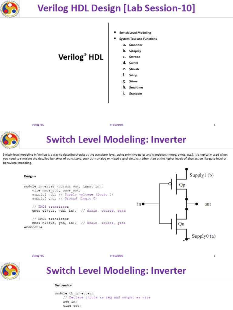 2062 1105 DOC Verilog Lab Session 10 | PDF | Logic Gate | Cmos