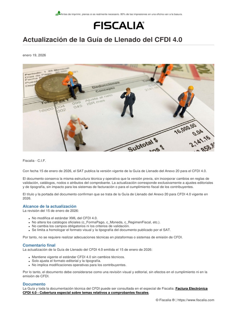 Actualización de La Guía de Llenado Del CFDI 4.0 | PDF