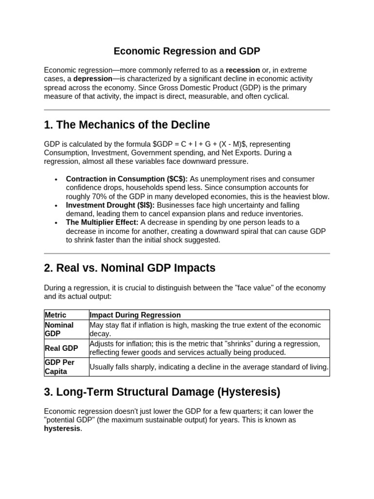 Economic Regression and GDP | PDF | Gross Domestic Product | Recession