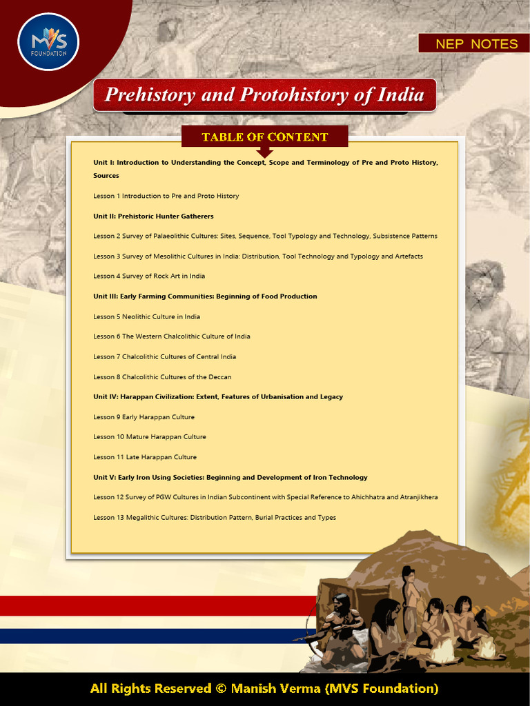 Prehistory and Protohistory of India in English by Navneesh | PDF ...