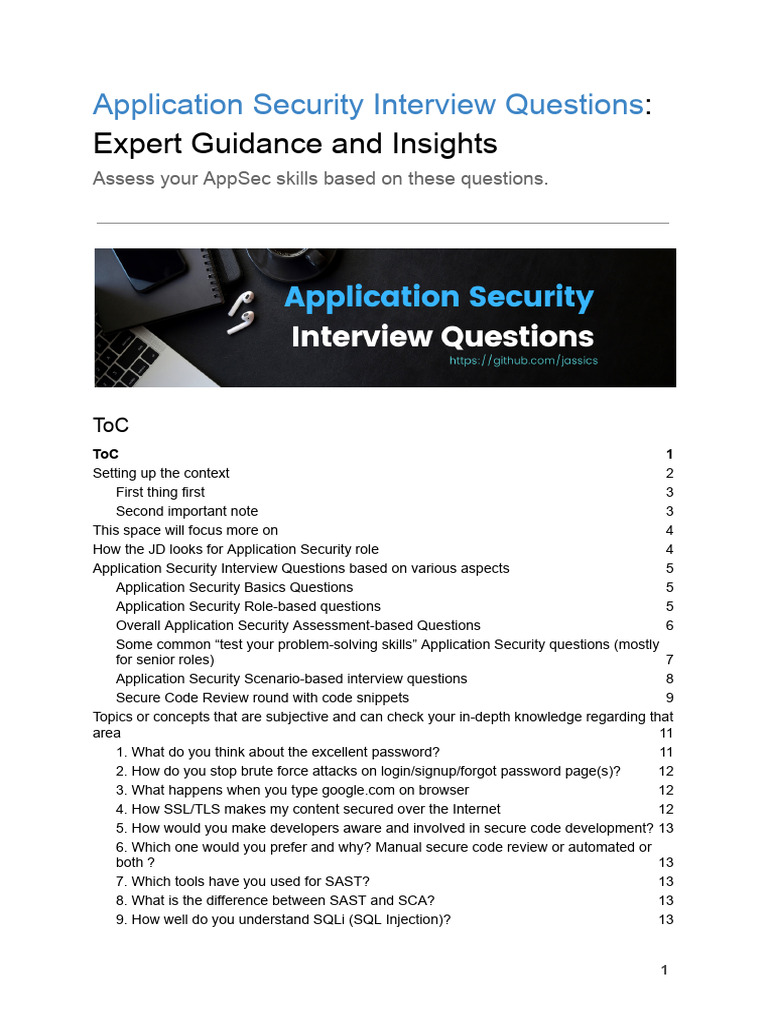 Application Security Interview Questions Expert Guidance and Insights ...
