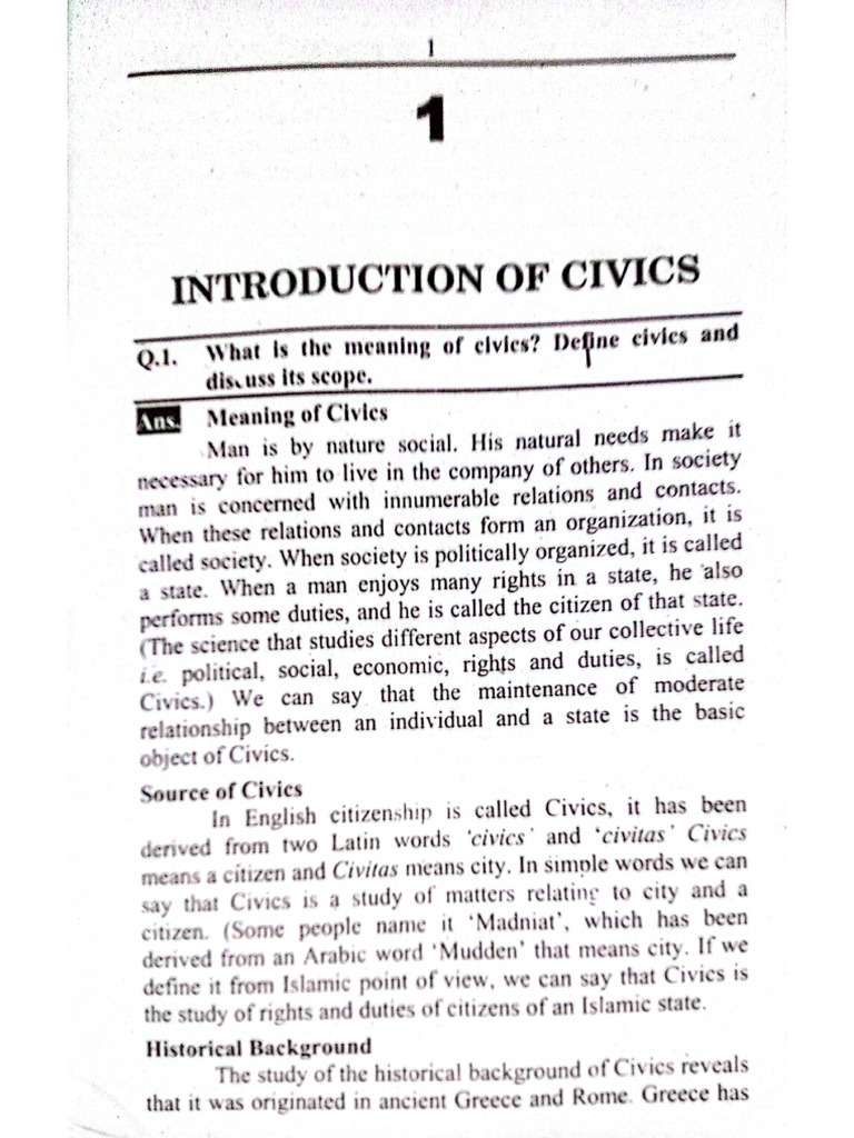 Civics Chapter 1 | PDF