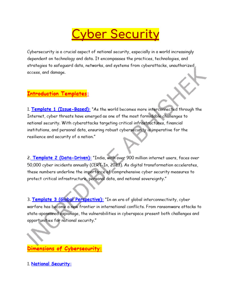 Cyber Security | PDF | Security | Computer Security