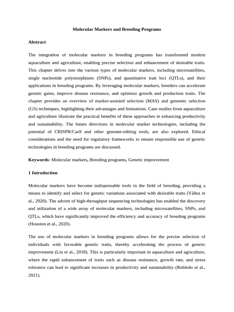 CH-25-FS-Molecular Markers and Breeding Programs | PDF | Microsatellite ...