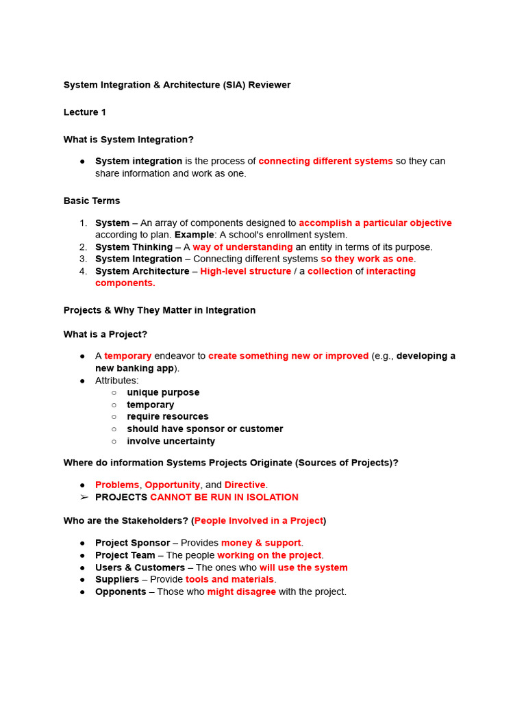 System Integration Architecture SIA Reviewer 3 | PDF | Software ...