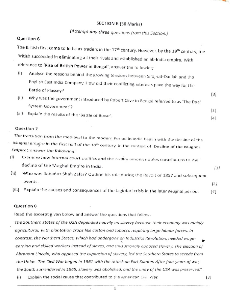 History Workbook and Half Yearly Paper | PDF