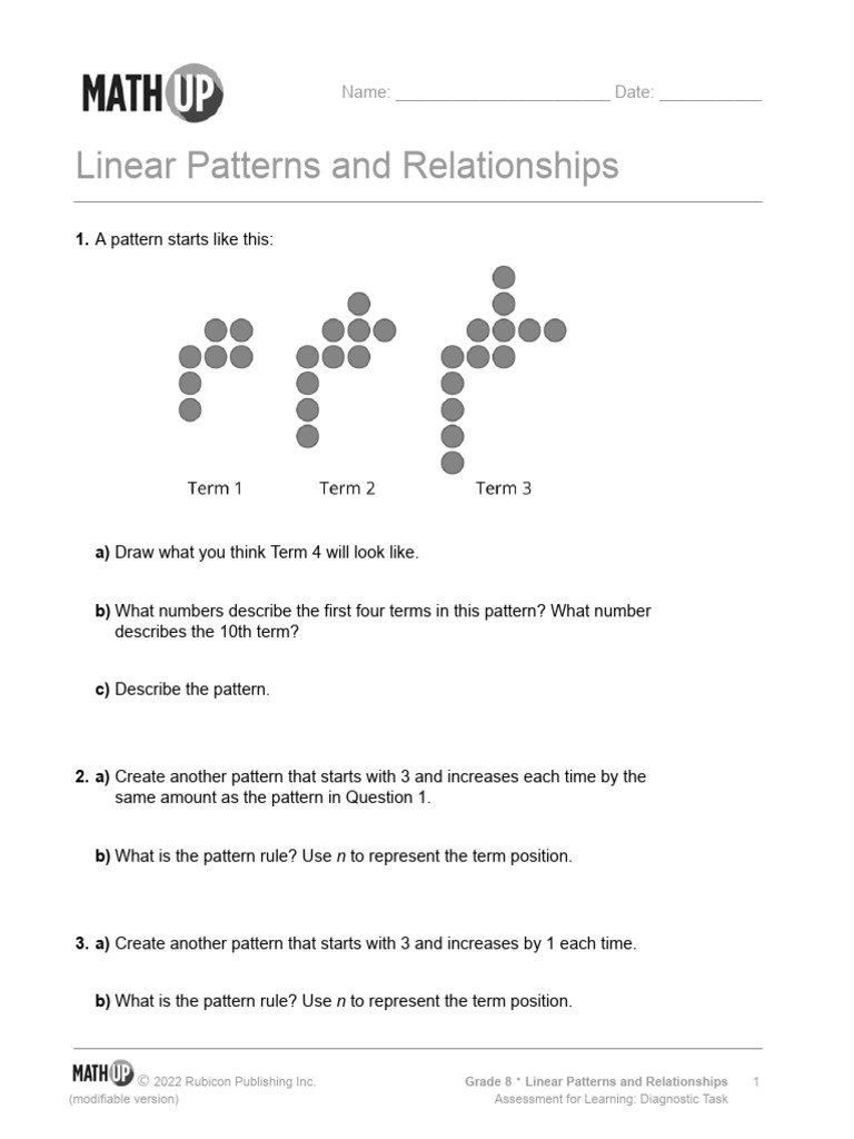 Linear Pattern Formative | PDF