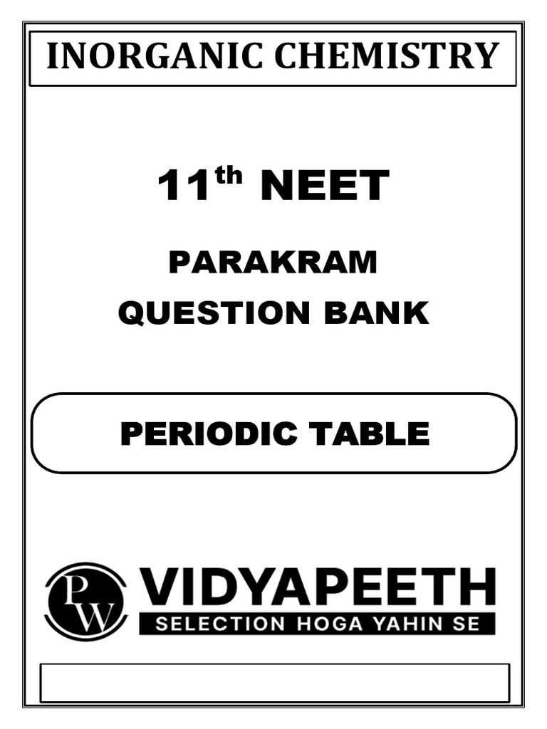 0 PS 1 Periodic Table IOC 11th NEET Mohit Dhadheech Sir Rajkumar | PDF ...