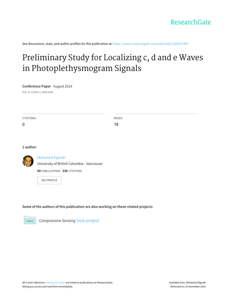 Preliminary Study For Localizing C, D and e Waves in Photoplethysmogram ...