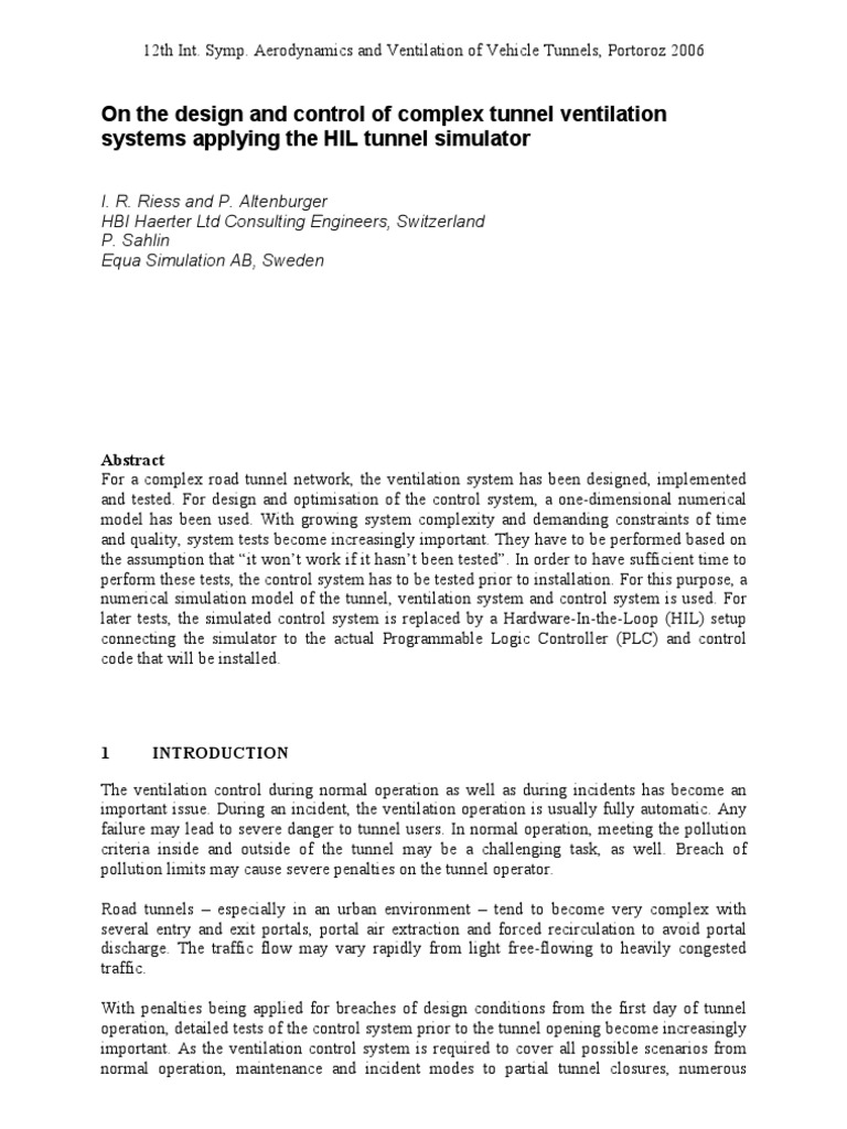 Complex Tunnel Ventilation Design | PDF | Ventilation (Architecture ...