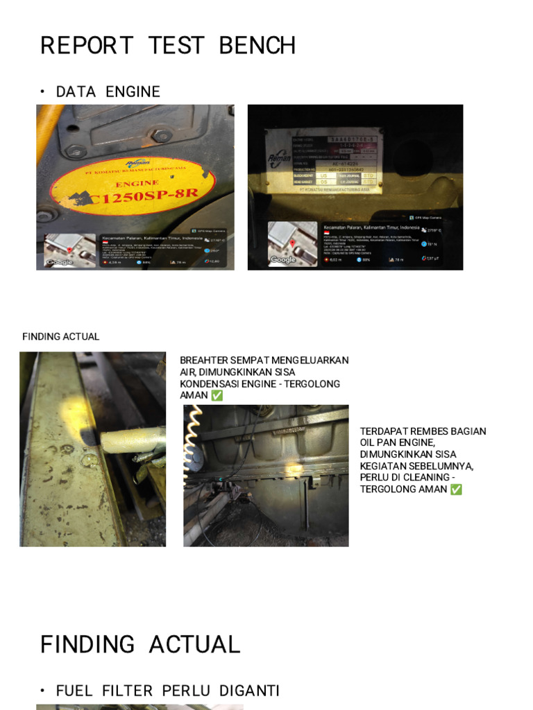 Hasil Pengecheckkan Engine Unit PC1250-8 | PDF