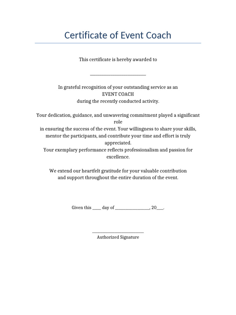 Certificate of Event Coach Long | PDF