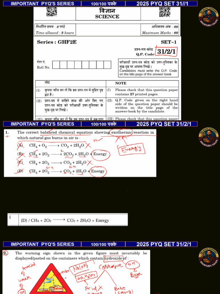 2025 Science Pyq Set 2 Class Notes Edustudytalks | PDF