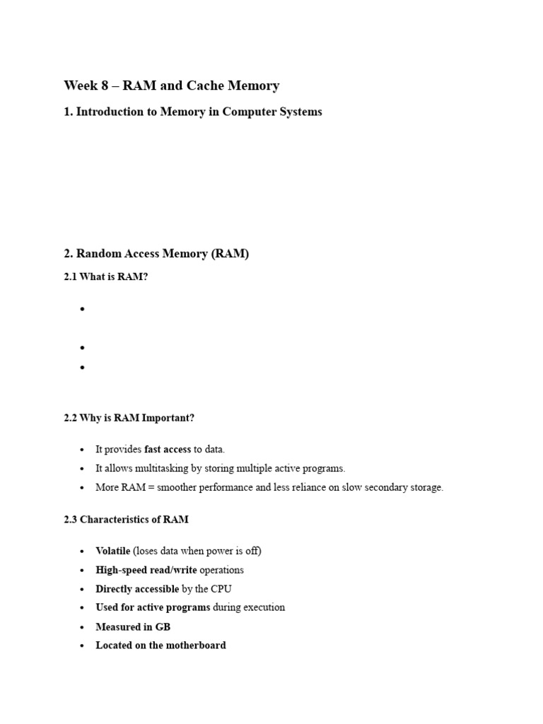 Week 8 | PDF | Random Access Memory | Cpu Cache