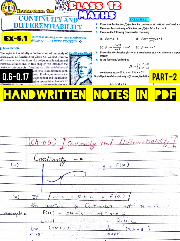 Class 12 Maths Chapter 5 | PDF