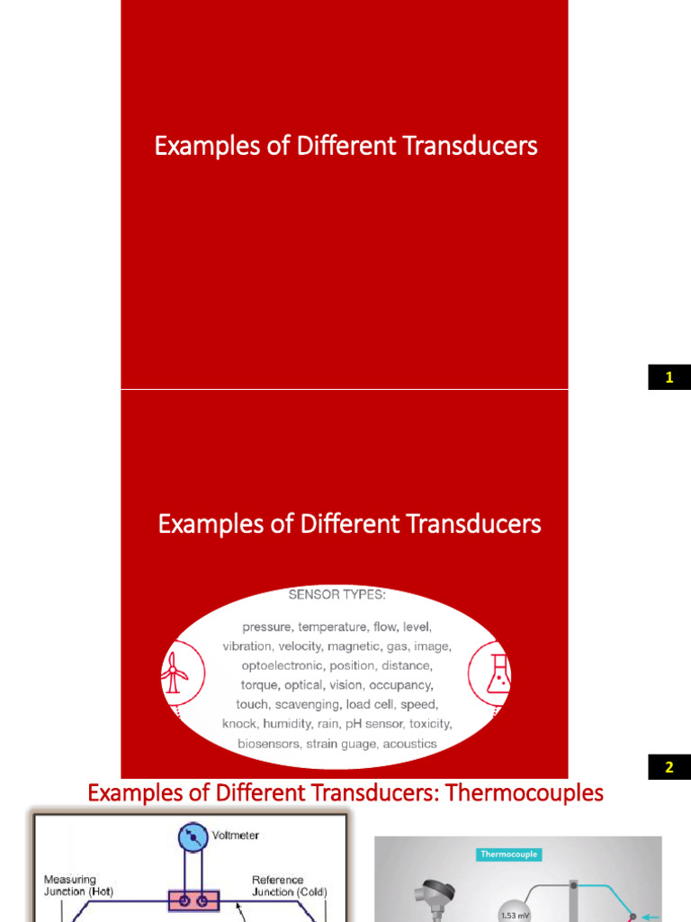 Topic Examples of Different Transducers | PDF | Pressure Measurement ...