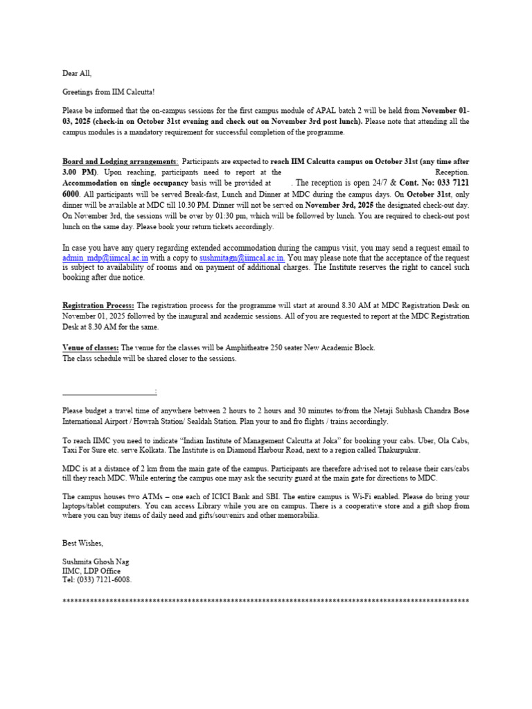 APAL 02 - 1st Campus Visit Notice | PDF