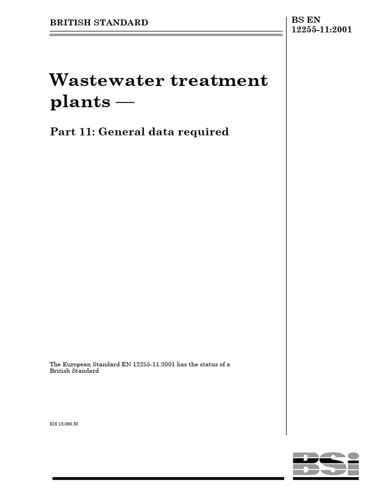 BS en 12255-11-2001 | PDF | Sewage Treatment | Sanitary Sewer