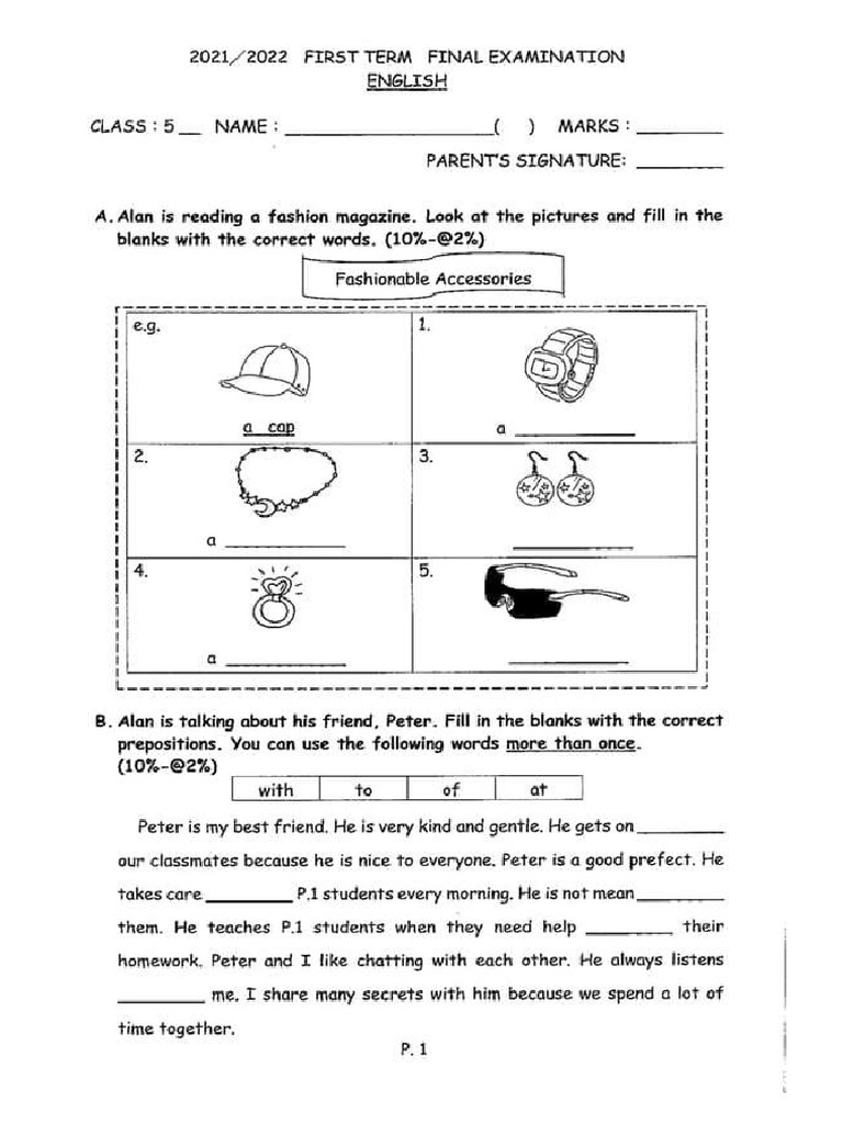 P5A Eng Ex3 1 | PDF