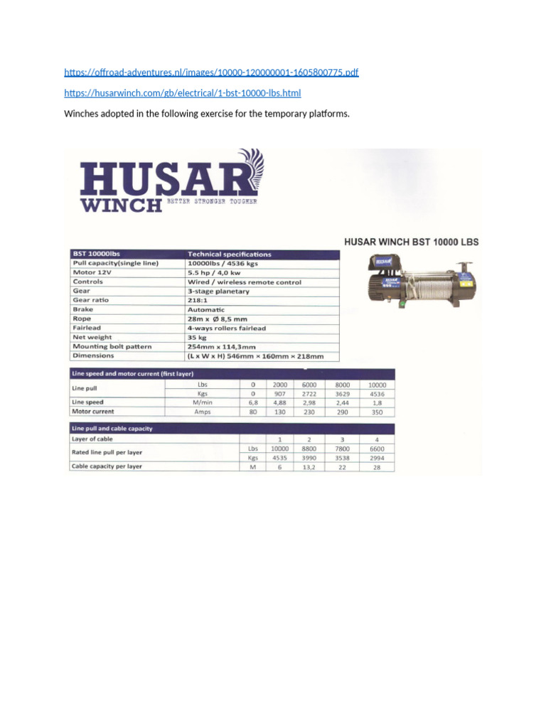 Winches Data Sheet | PDF