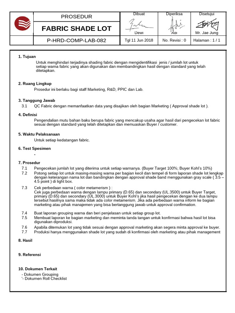 P HRD Comp Lab 082 Fabric Shade Lot | PDF