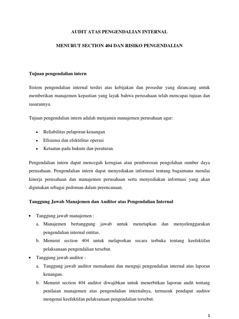 Audit Pengendalian Internal