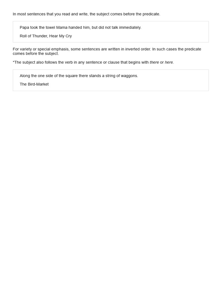 Sentence Order Explanation | PDF
