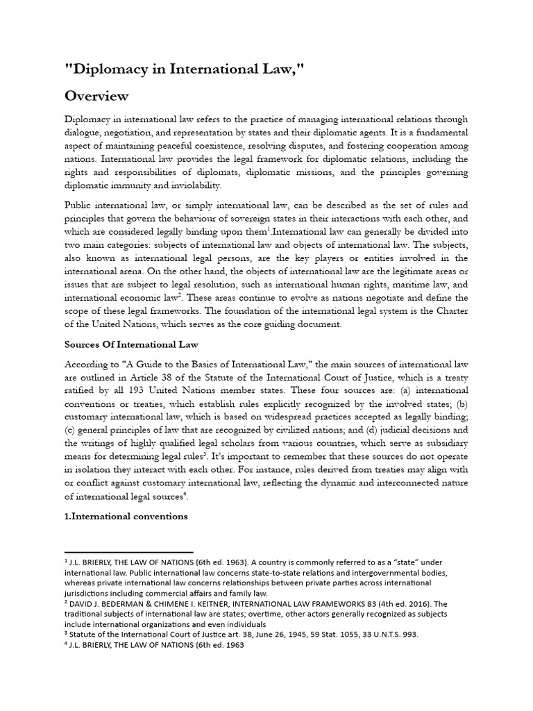 Diplomacy in International Law | PDF | International Law | Treaty