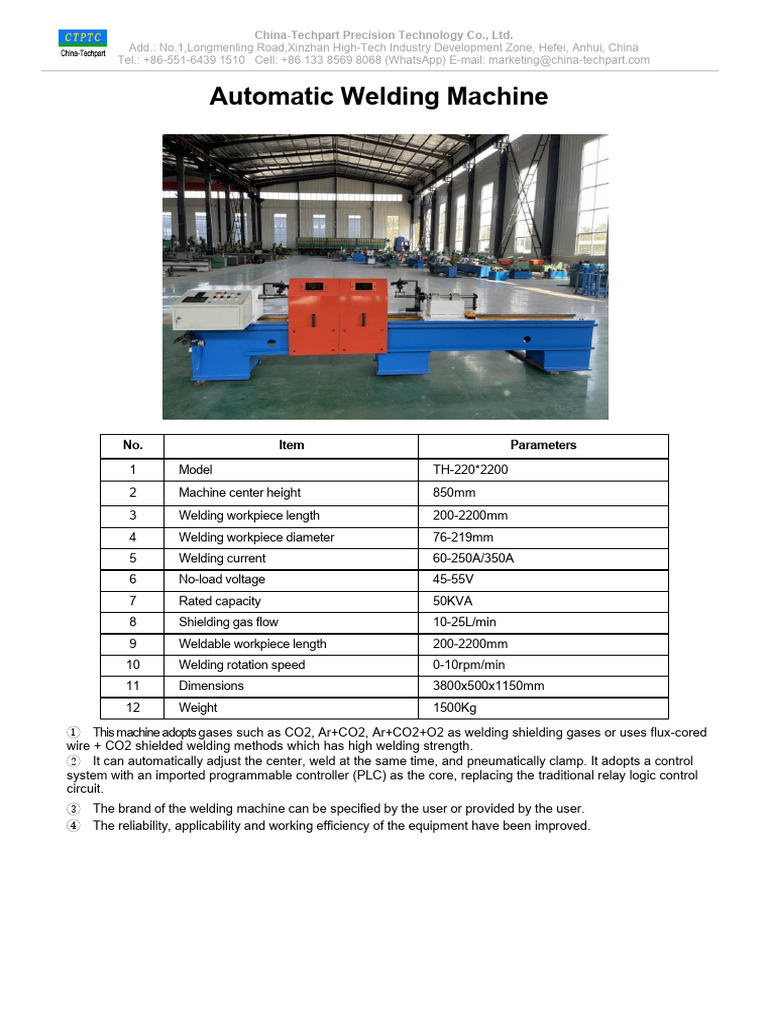 Specifications of Machines 5 | PDF | Welding | Construction