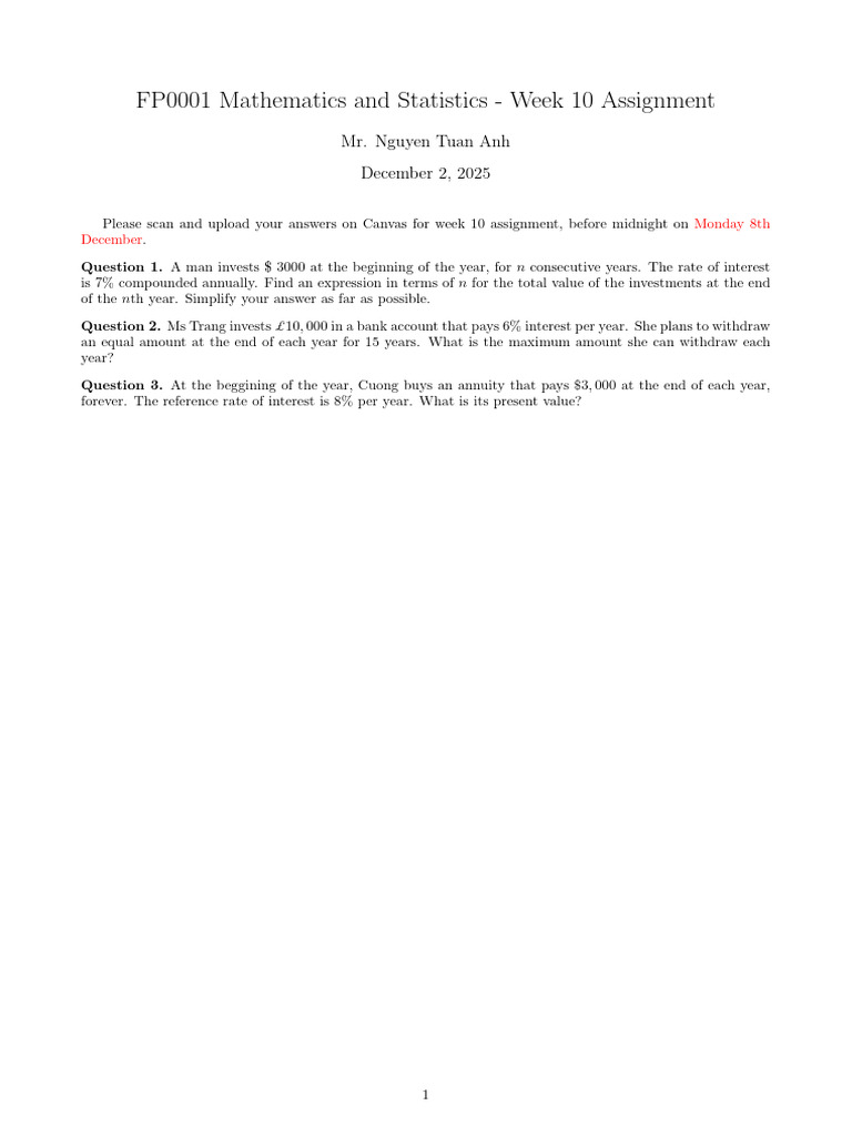 Week10 Assignment | PDF