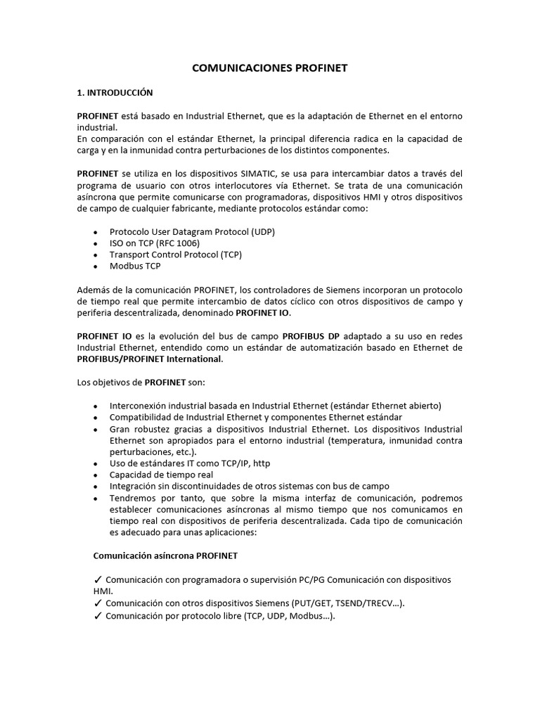 05 - Comunicaciones PROFINET | PDF | Protocolo de Control de ...