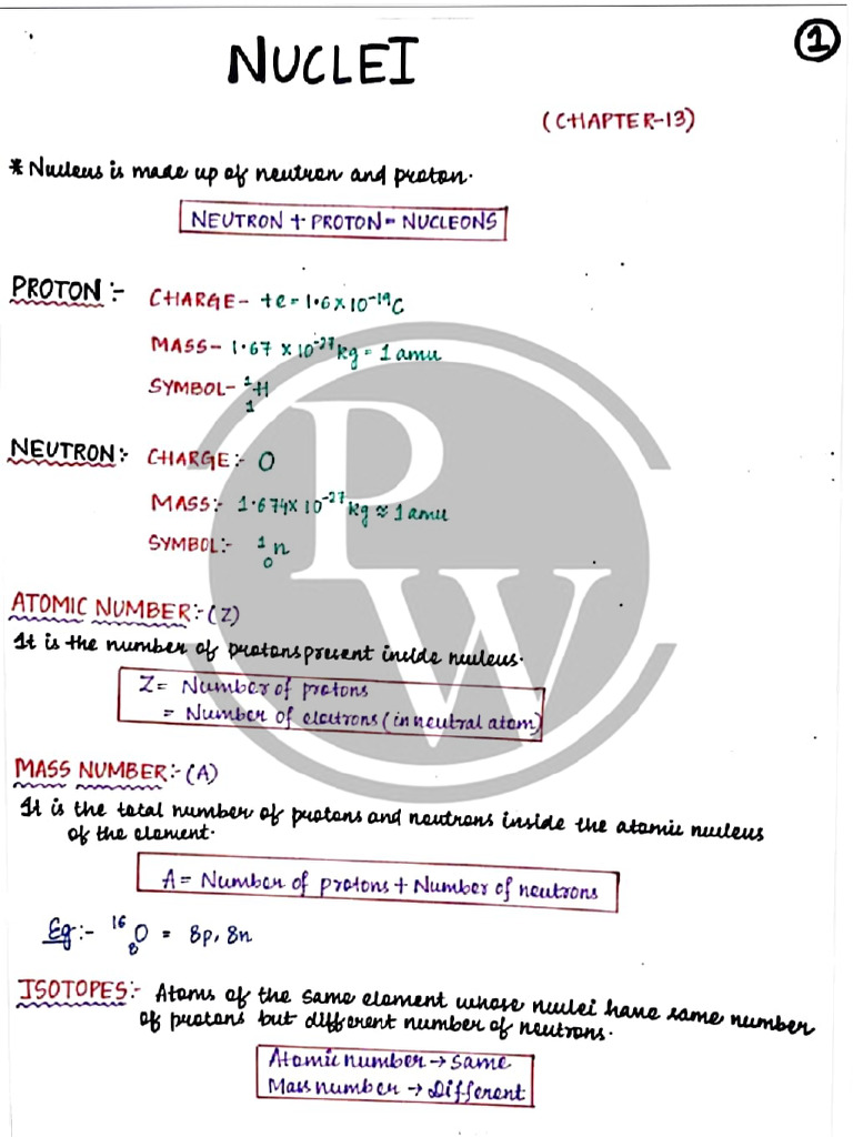 Nuclei Hand Written Notes | PDF