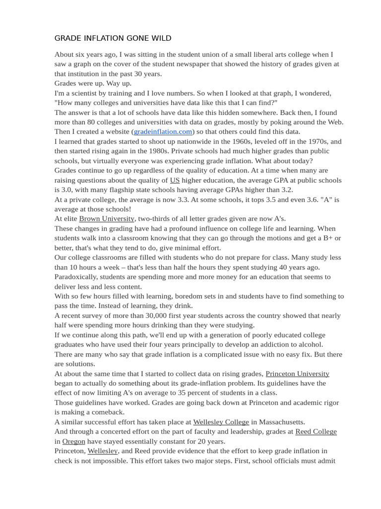 Grade Inflation Gone Wild | PDF