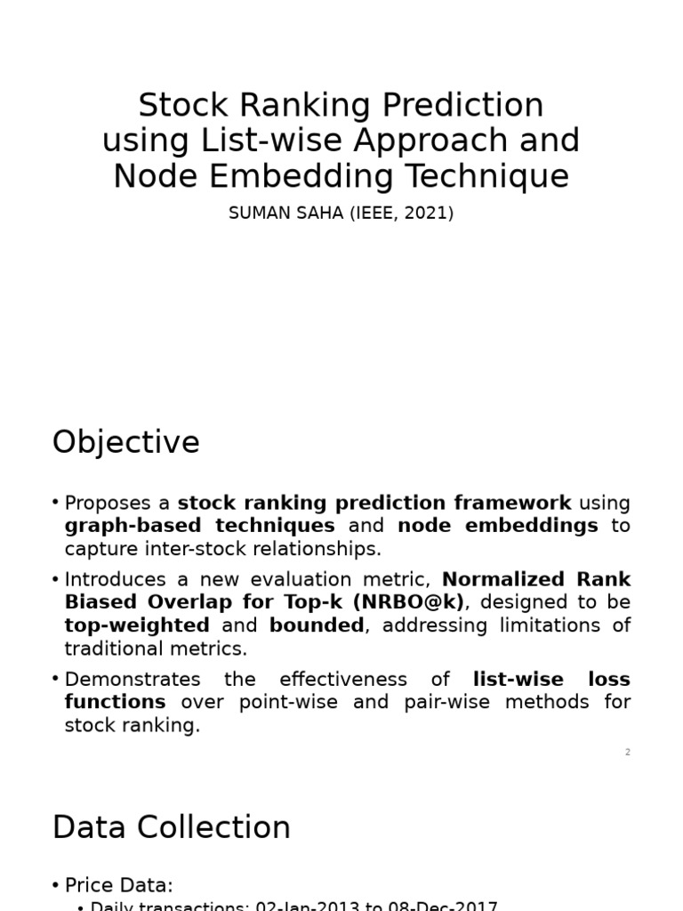 Stock Ranking Prediction Using List-Wise Approach and Node Embedding ...