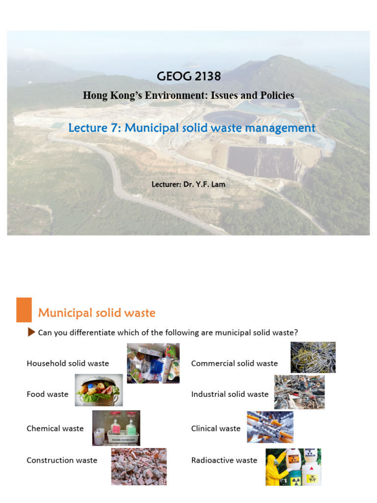 Lecture 7 - Municipal Solid Waste | PDF | Waste Management | Waste