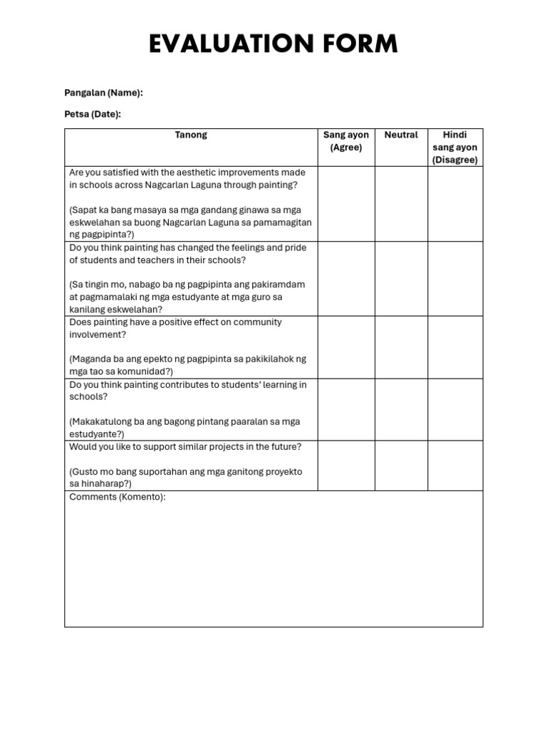 NSTP Evaluation Form | PDF