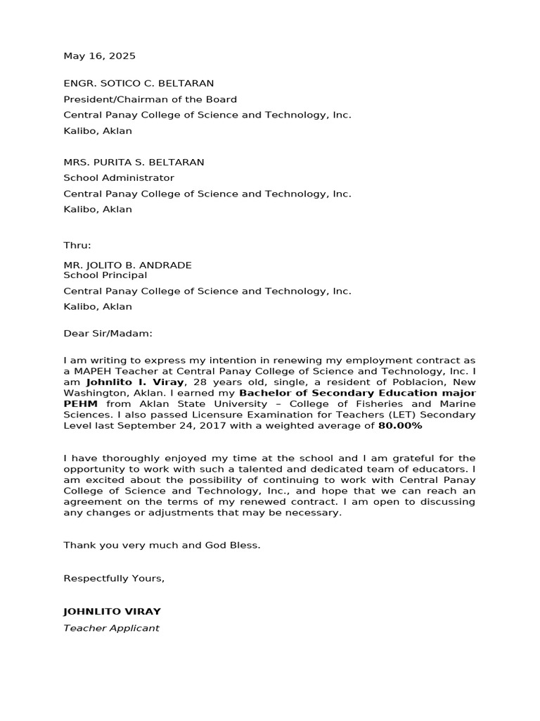 Intent Letter Jl Cpcst | PDF