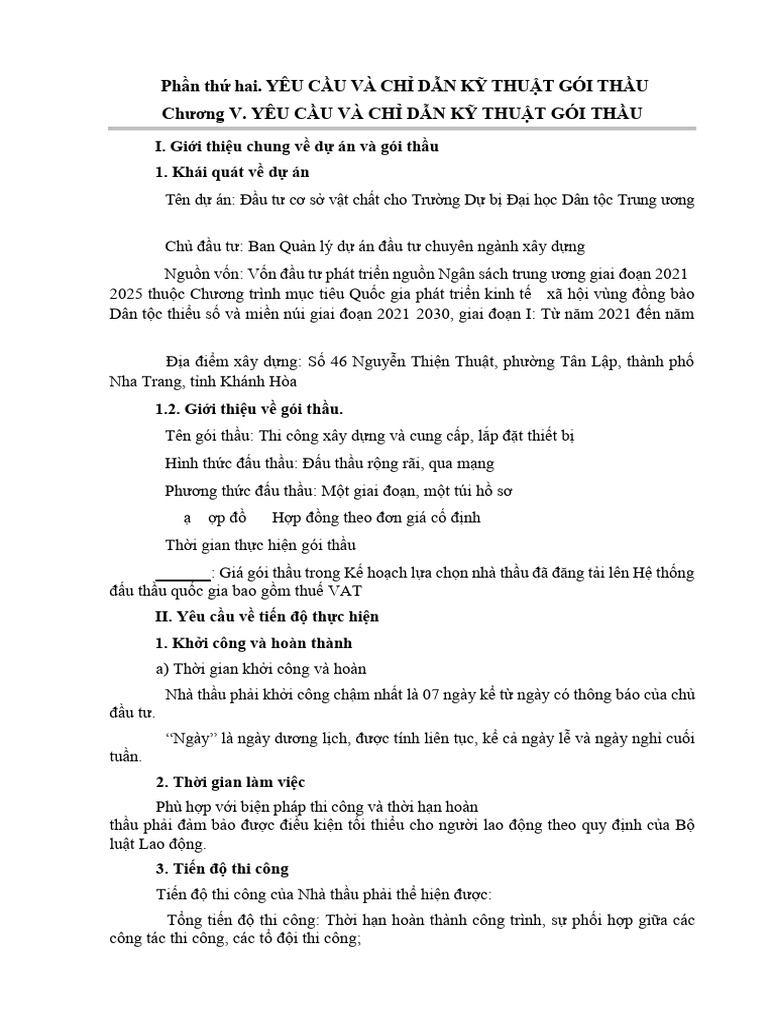 2 Chuong V Yeu Cau Ky Thuat | PDF