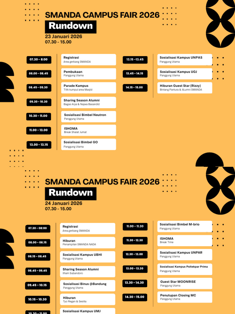 Rundown SMANDA Campus Fair 2026 | PDF