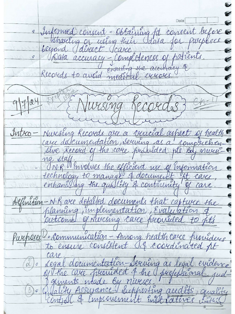 Nursing Records Notes | PDF