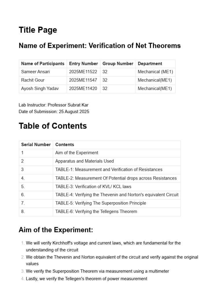 Project Report 2 | PDF | Electrical Network | Voltage