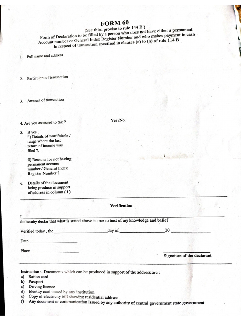 Form 60 | PDF