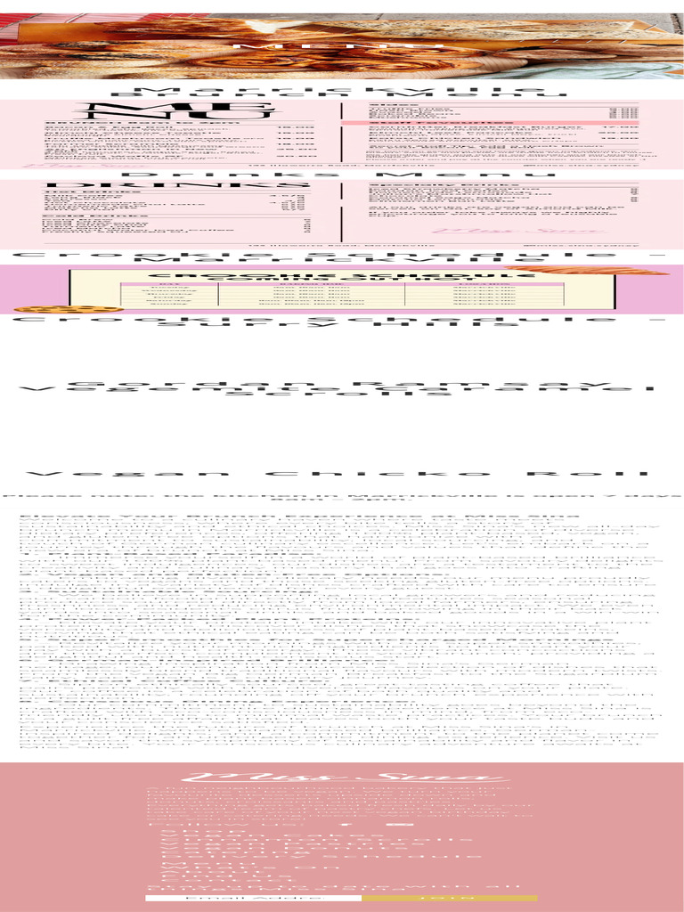 Menu - Misssina | PDF | Eating Behaviors Of Humans | Cooking