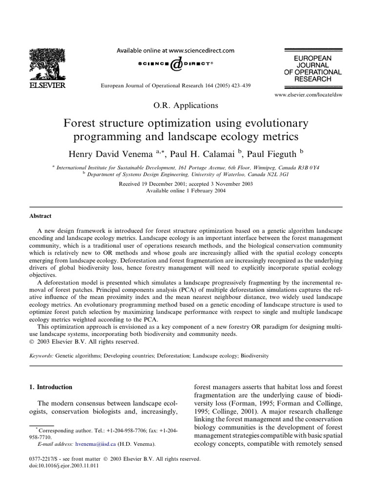 Forest Structure Optimization Using Evol | PDF | Principal Component ...