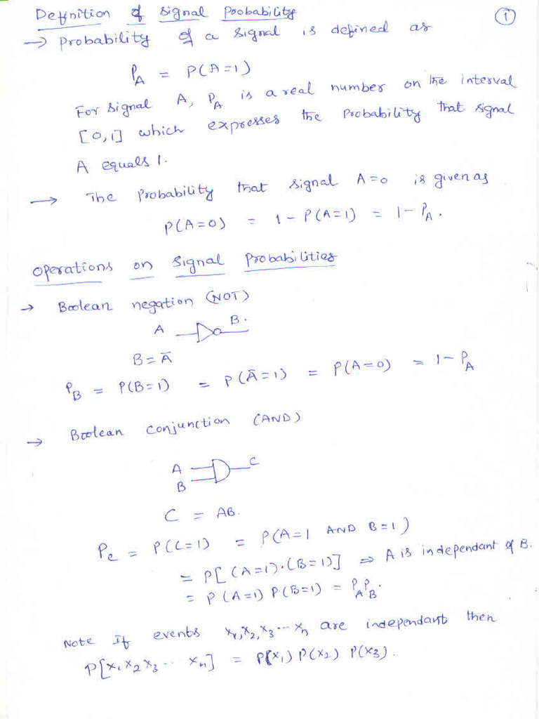 Probablistic Power Estimation, Static Probability-06!03!2023 | PDF