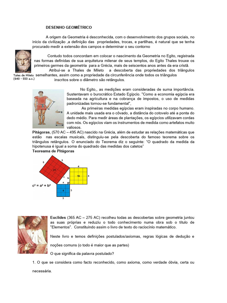 Aula 1 Desenho Geométrico | PDF | Axioma | Geometria