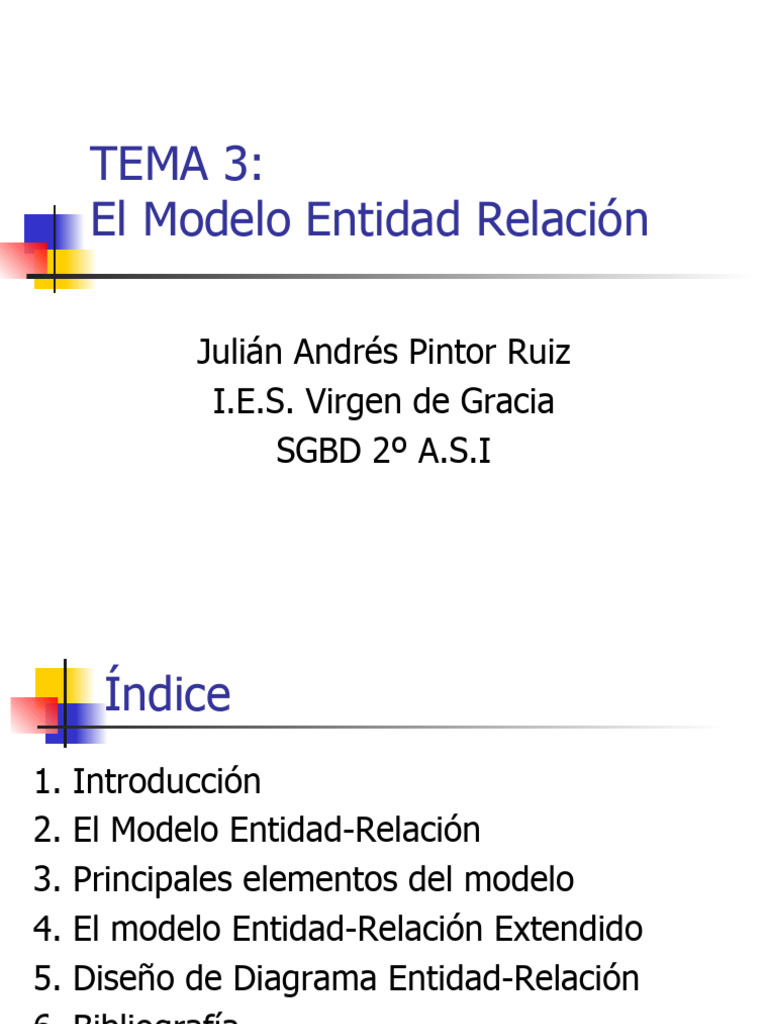 Tema 3.modelo E - R | PDF | Bases de datos