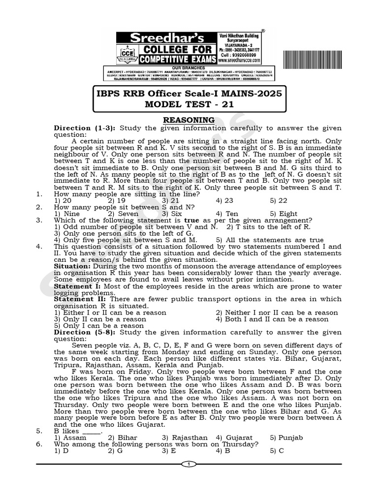 Model Test 21 | PDF | Computer Network | Computer Data Storage
