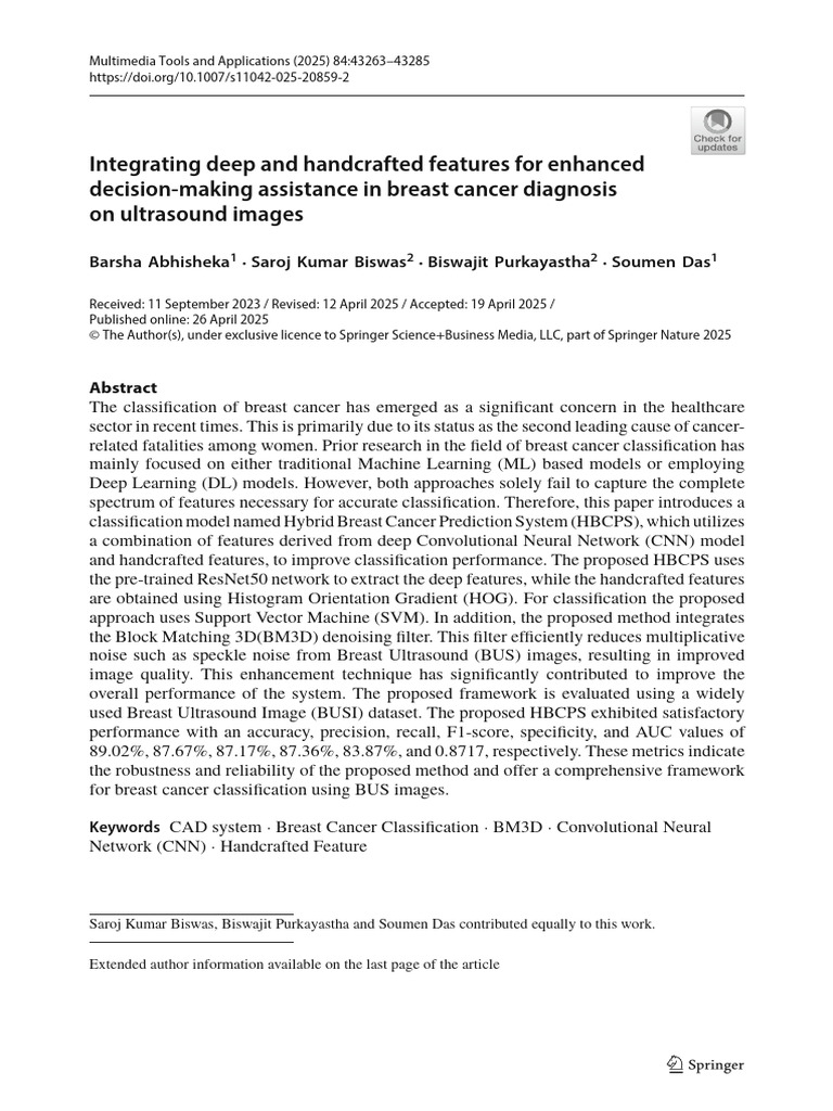 Integrating Deep and Handcrafted Features For Enhanced Decision-Making ...